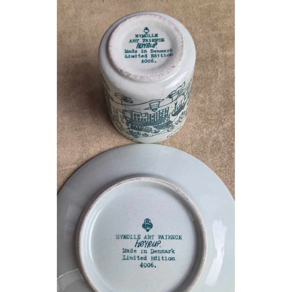 Vintage Denmark Nymolle Art Faience Cup & Saucer Hoyrup, Limited Edition - Picture 2 of 2